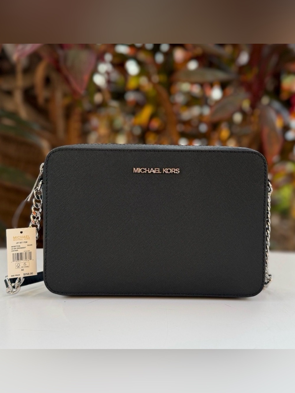 Michael Kors Classic Black & Silver Crossbody Bag NWT - Picture 1 of 6